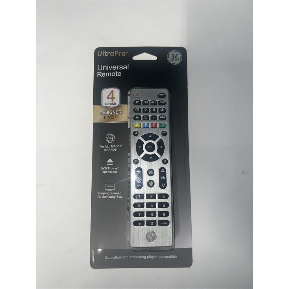 GENERAL ELECTRIC ULTRAPRO UNIVERSAL REMOTE-4 DEVICE-SILVER New In Box